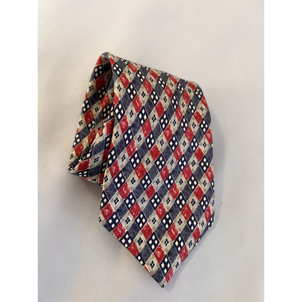 Christian Dior Mens Neck Tie navy / red / gray
